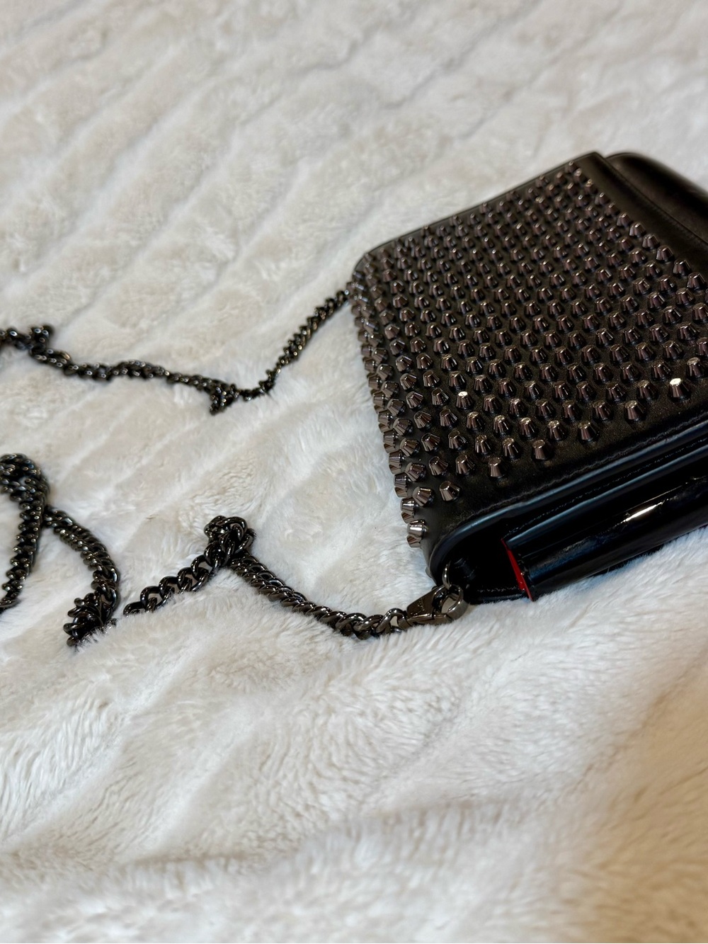 🖤 Christian Louboutin Paloma Spiked Leather Clutch Bag - Picture 3 of 15